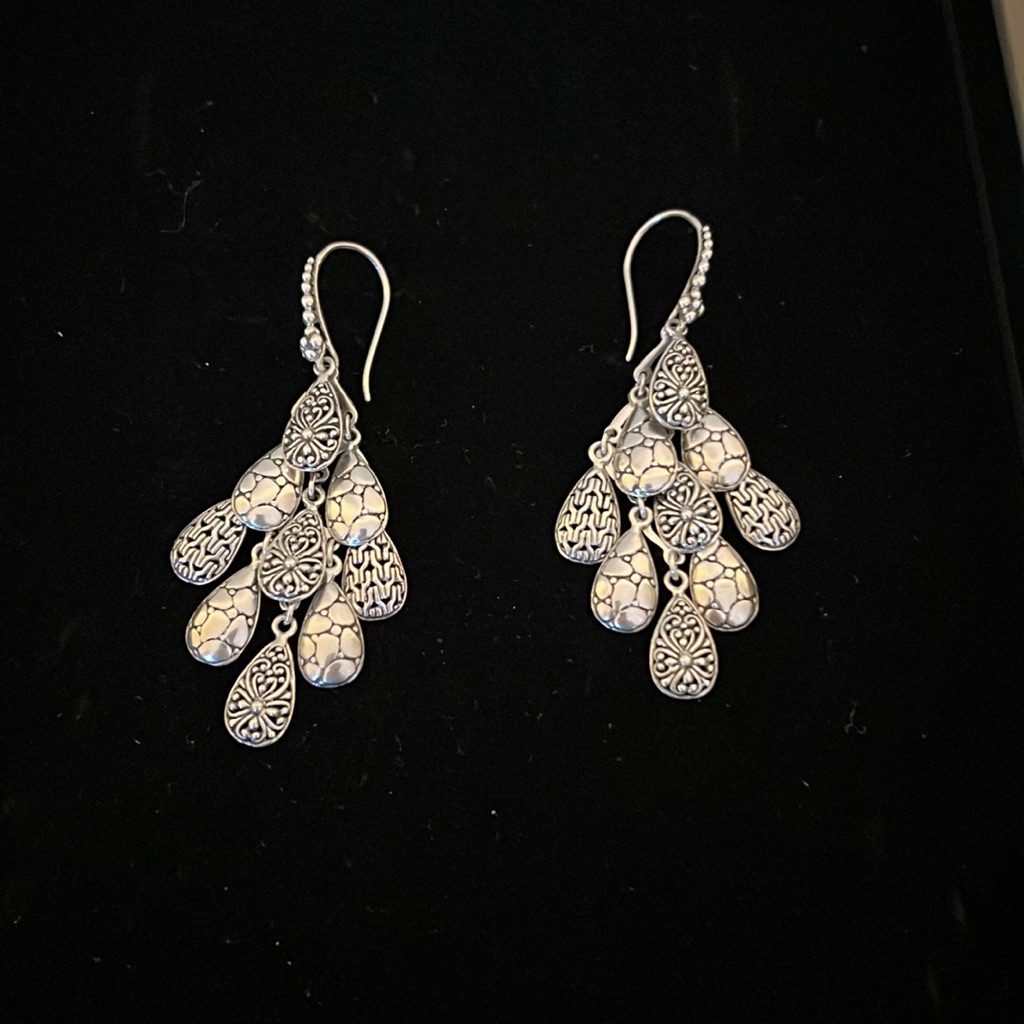 Luxury Artisan Of Bali Dangle Earrings. Crafted Of Solid Sterling Silver.